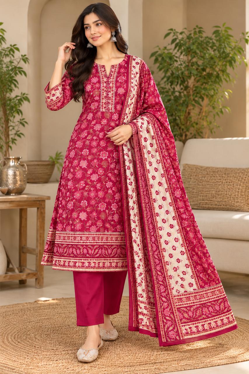 Shreevya : Gulnaar Floral Anarkali Suit Set