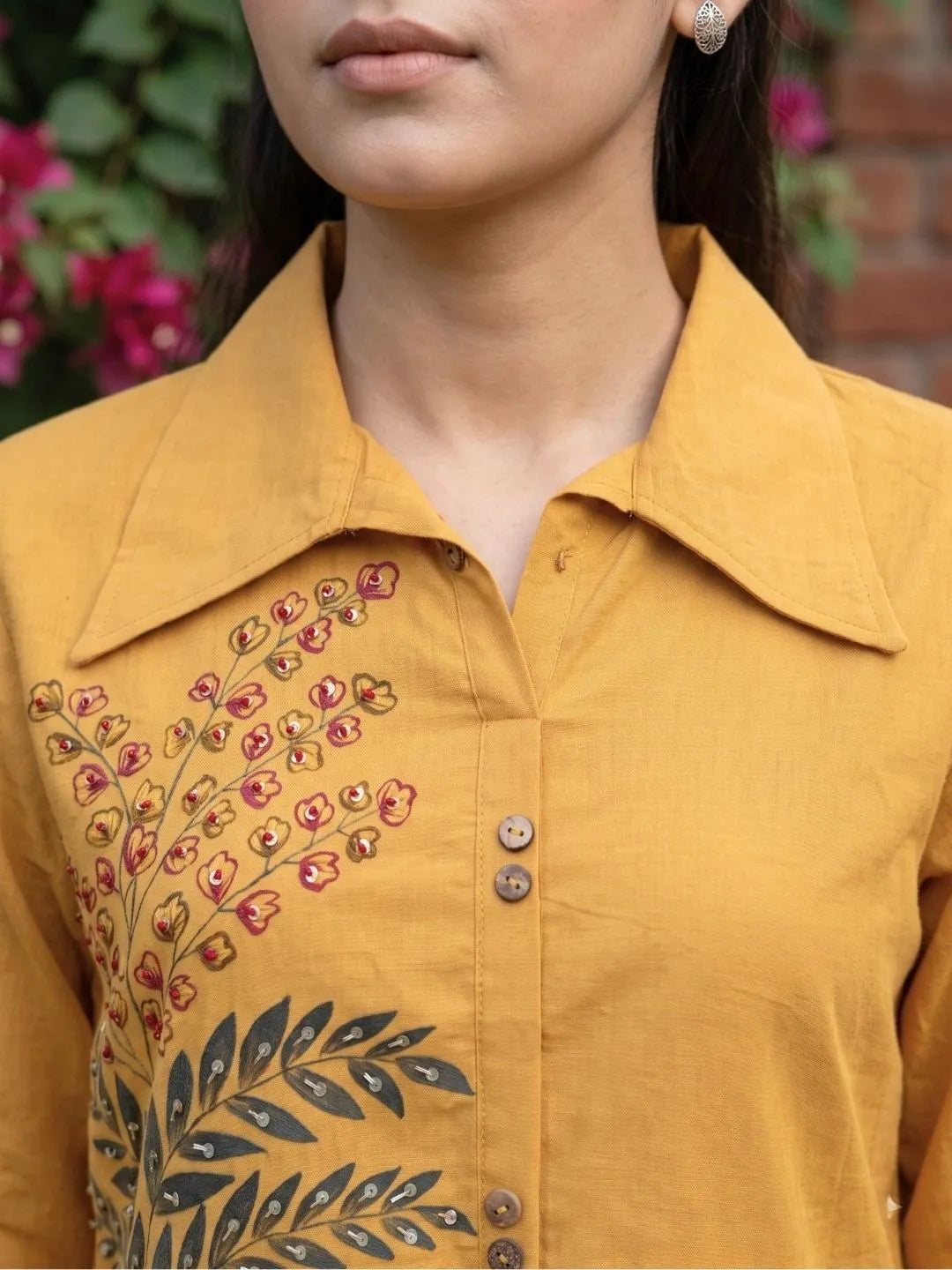 Shreevya : Mustard Embroidered Co-ord Set
