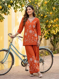 Shreevya : Gulmohar Rust Embroidered Co-ord Set
