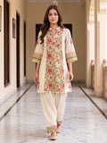 Shreevya : Cream Floral Printed Farshi Suit Set