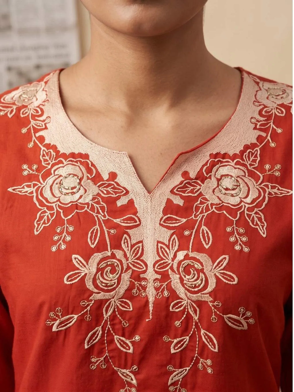 Shreevya : Gulnaar Cotton Embroidered 3 Piece Suit Set