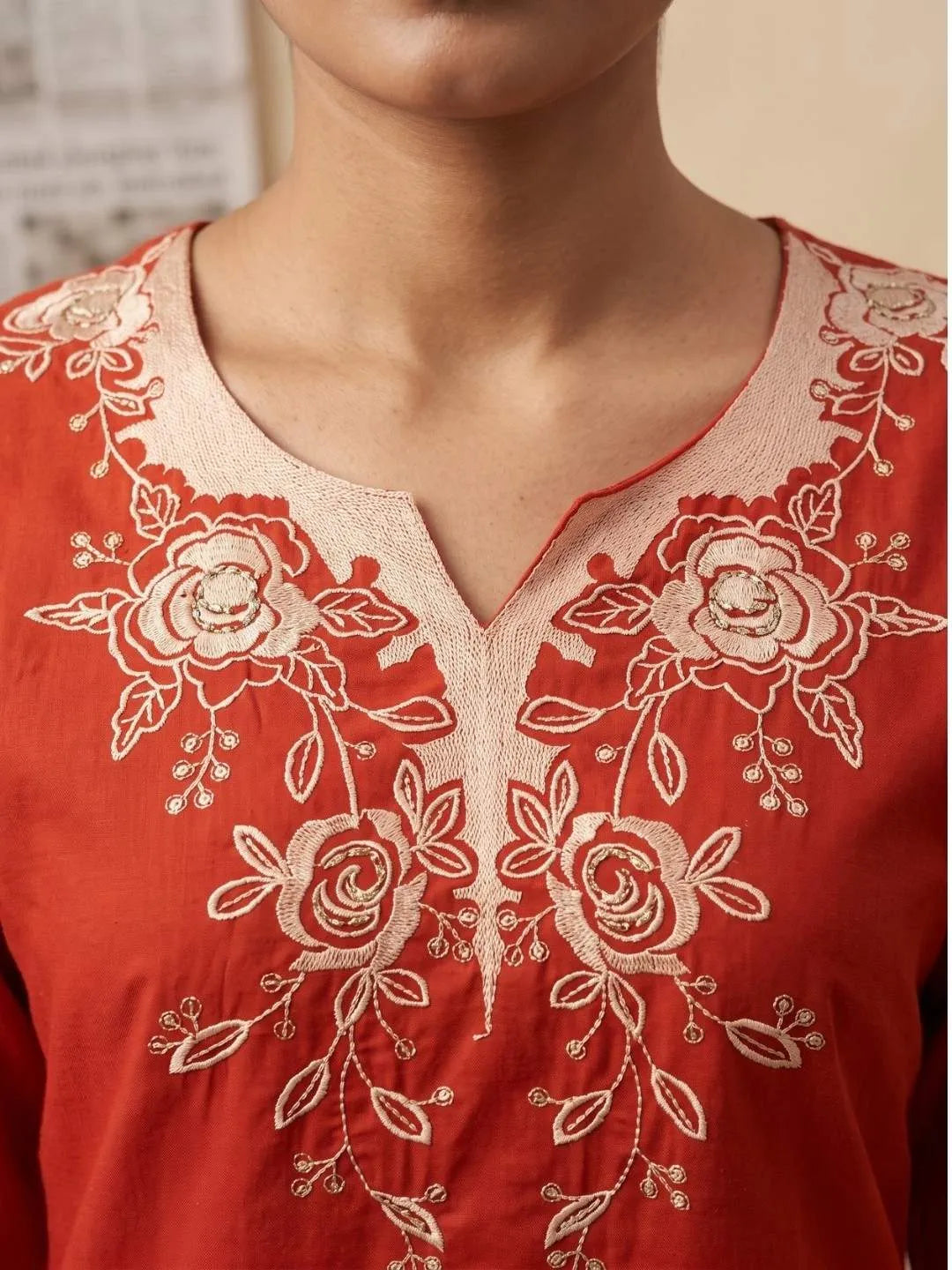 Shreevya : Gulnaar Cotton Embroidered 3 Piece Suit Set