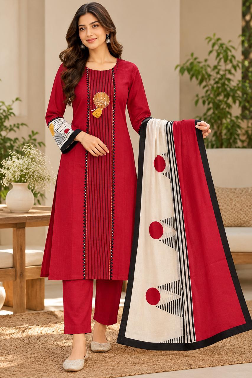 Shreevya : ANARKALI Ruby Red Printed