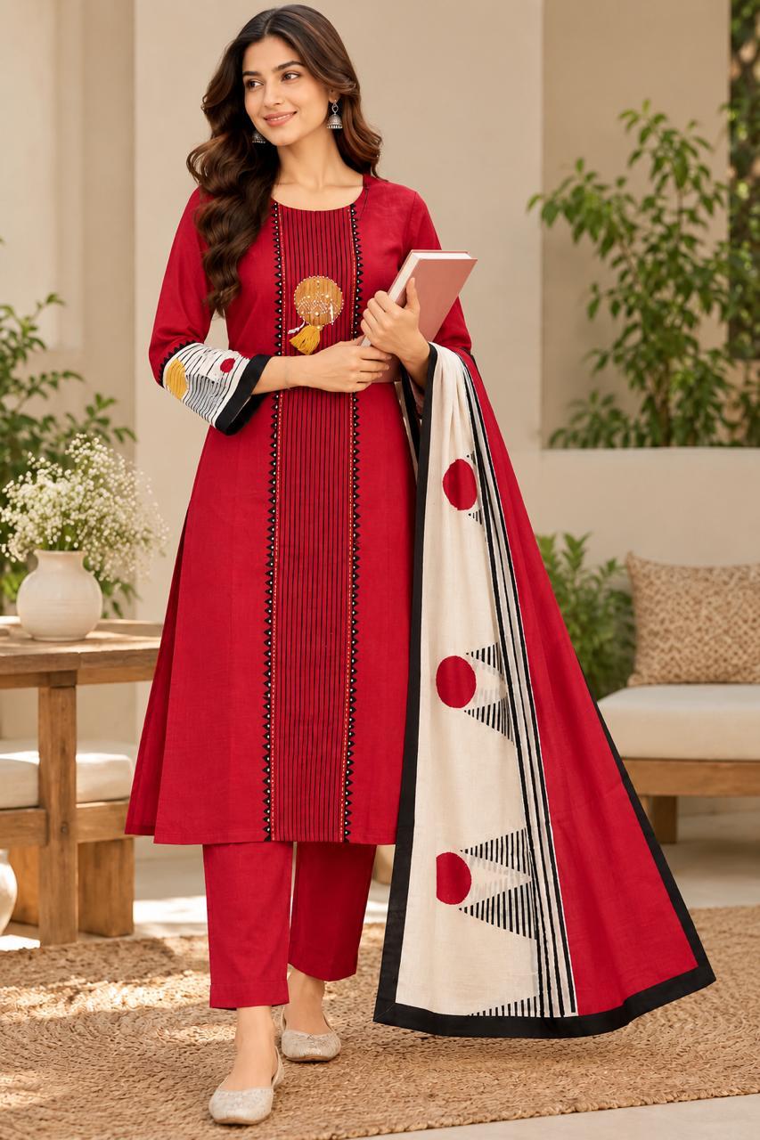 Shreevya : ANARKALI Ruby Red Printed