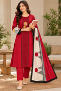 Shreevya : ANARKALI Ruby Red Printed