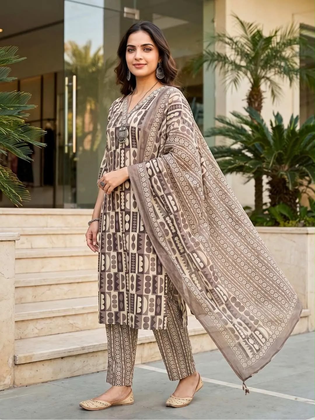 SHREEVYA Abeer Heritage Print Suit Set - Full View