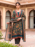 Shreevya : Teal Floral Printed Anarkali Suit Set